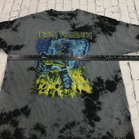 Global T-Shirt Men’s Size Large Color Blue Iron Maiden Tye-Dyed Graphic Tee - Picture 9 of 9